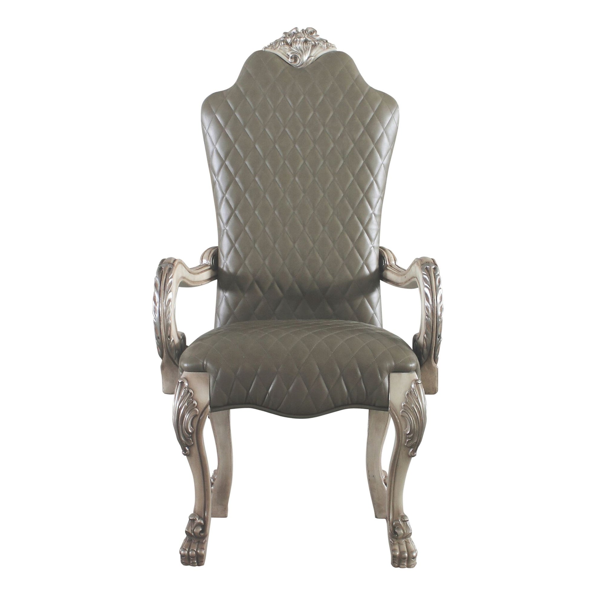 Grey and Vintage Bone White Arm Chairs (Set of 2) image 2