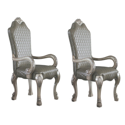 Grey and Vintage Bone White Arm Chairs (Set of 2) image 1
