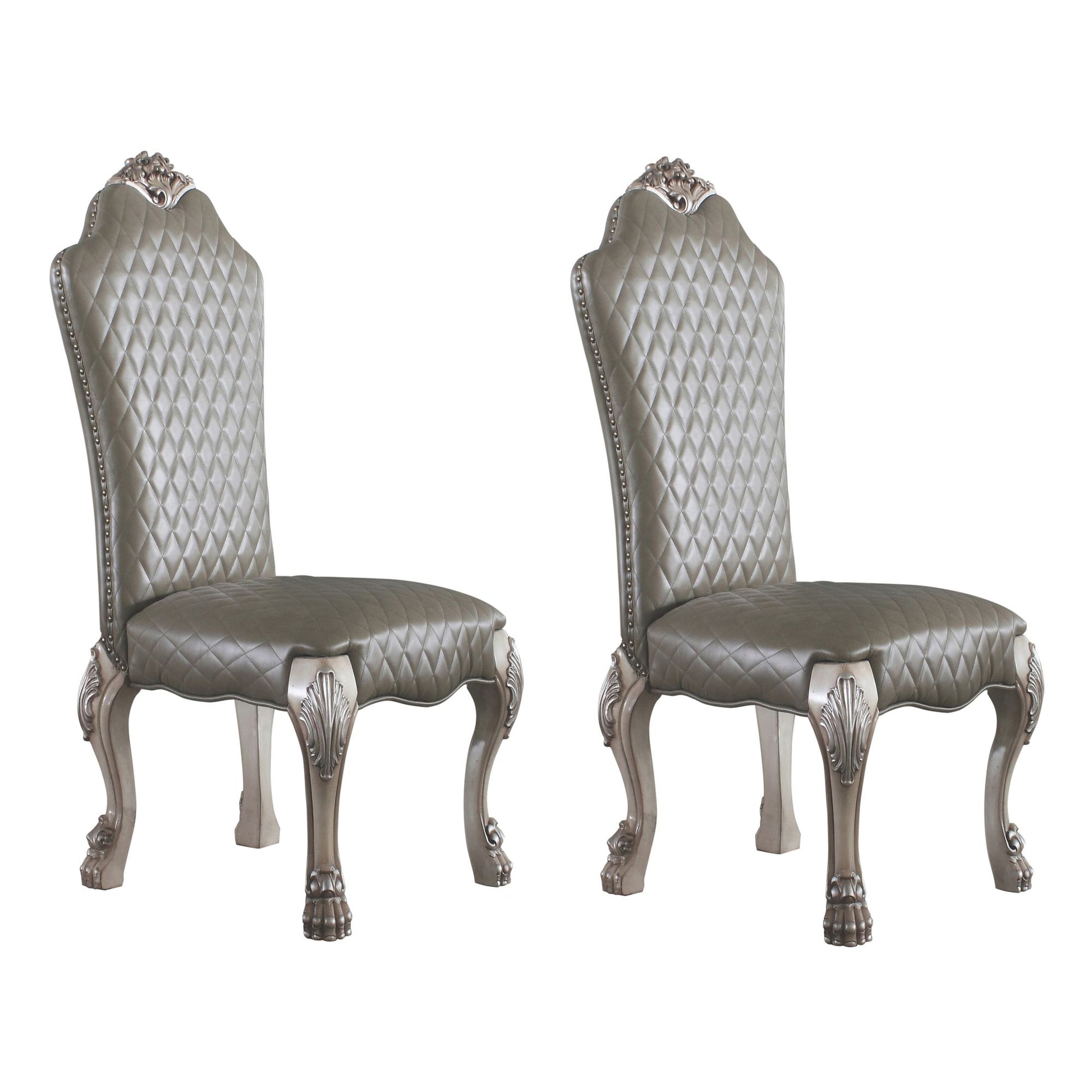 Grey and Vintage Bone White Side Chairs (Set of 2) image 1