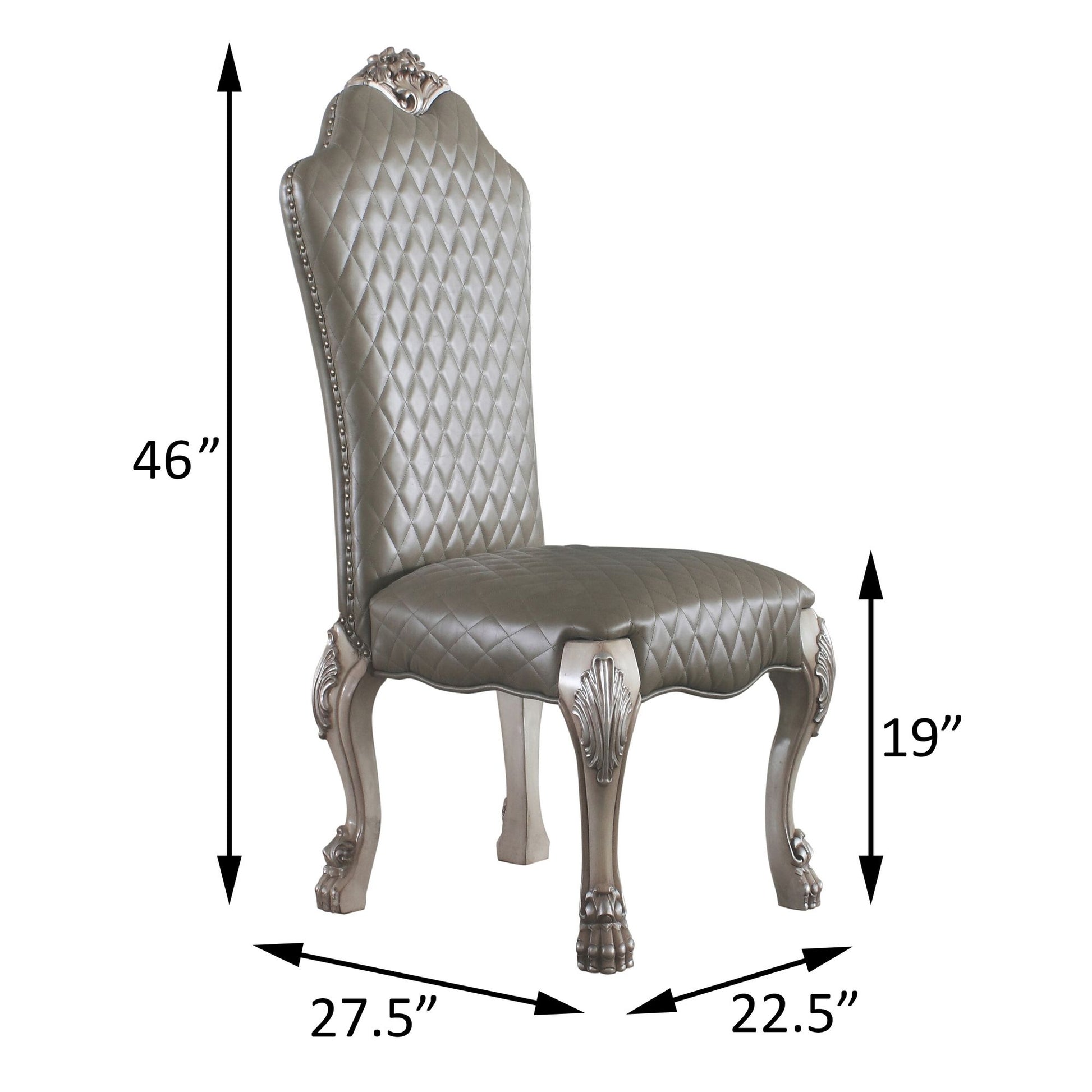 Grey and Vintage Bone White Side Chairs (Set of 2) image 6