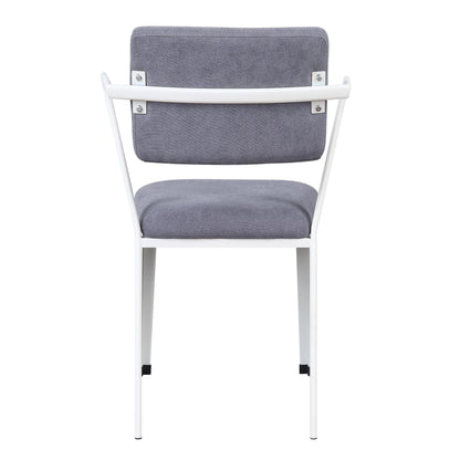 Grey and White Open Back Upholstered Office Chair image 4