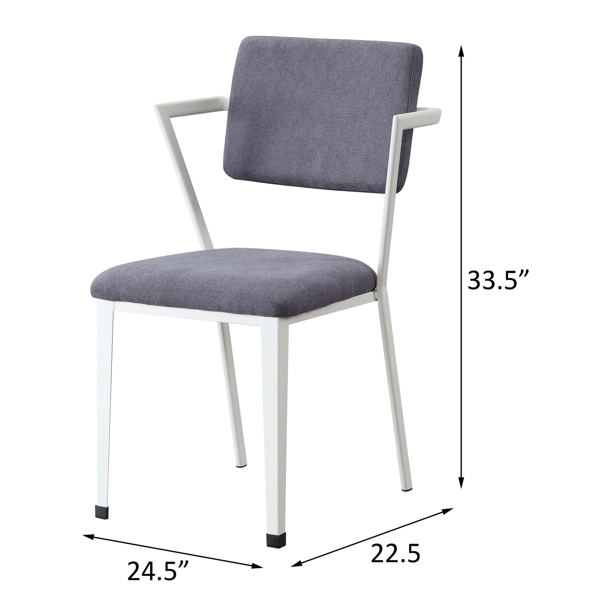 Grey and White Open Back Upholstered Office Chair image 6