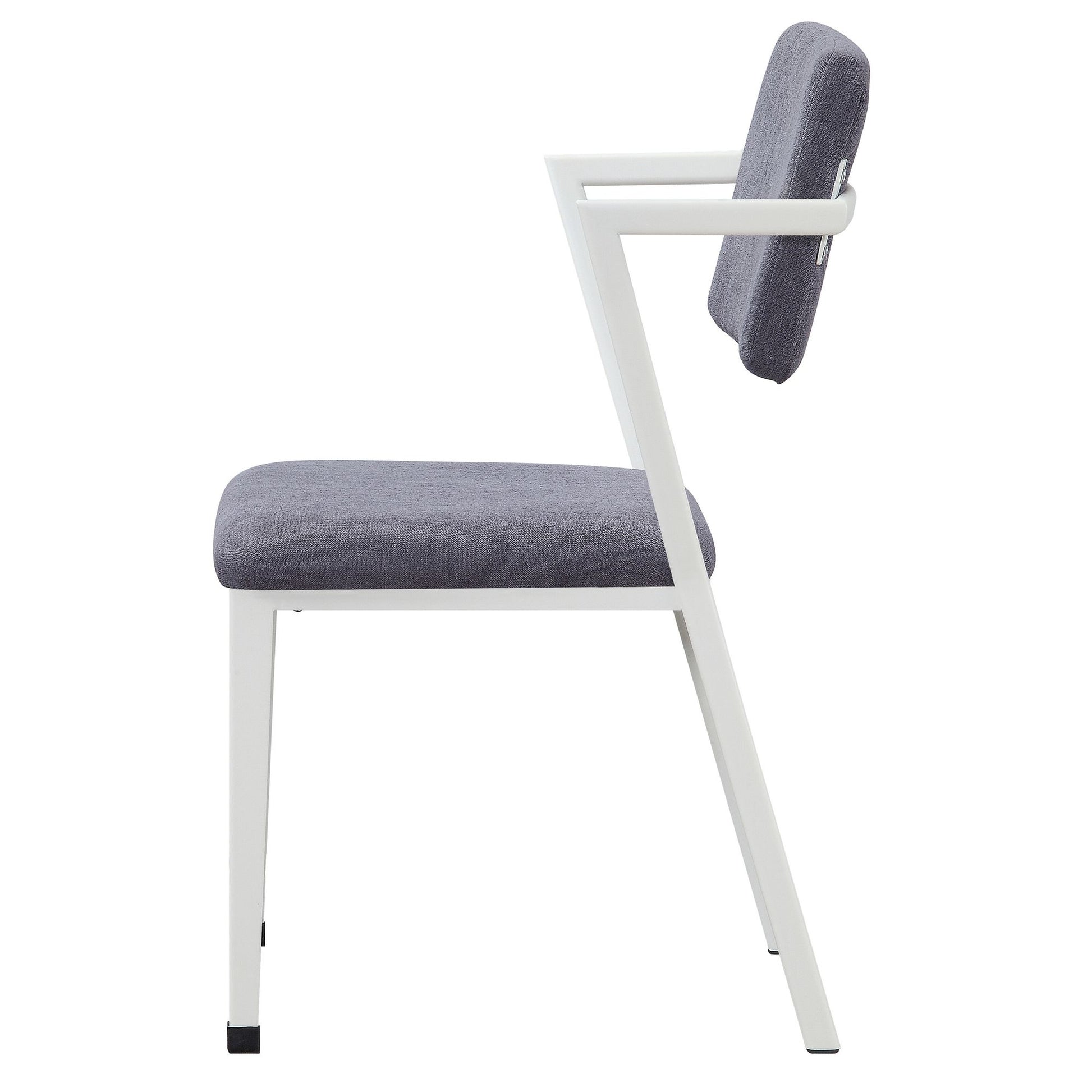 Grey and White Open Back Upholstered Office Chair image 3