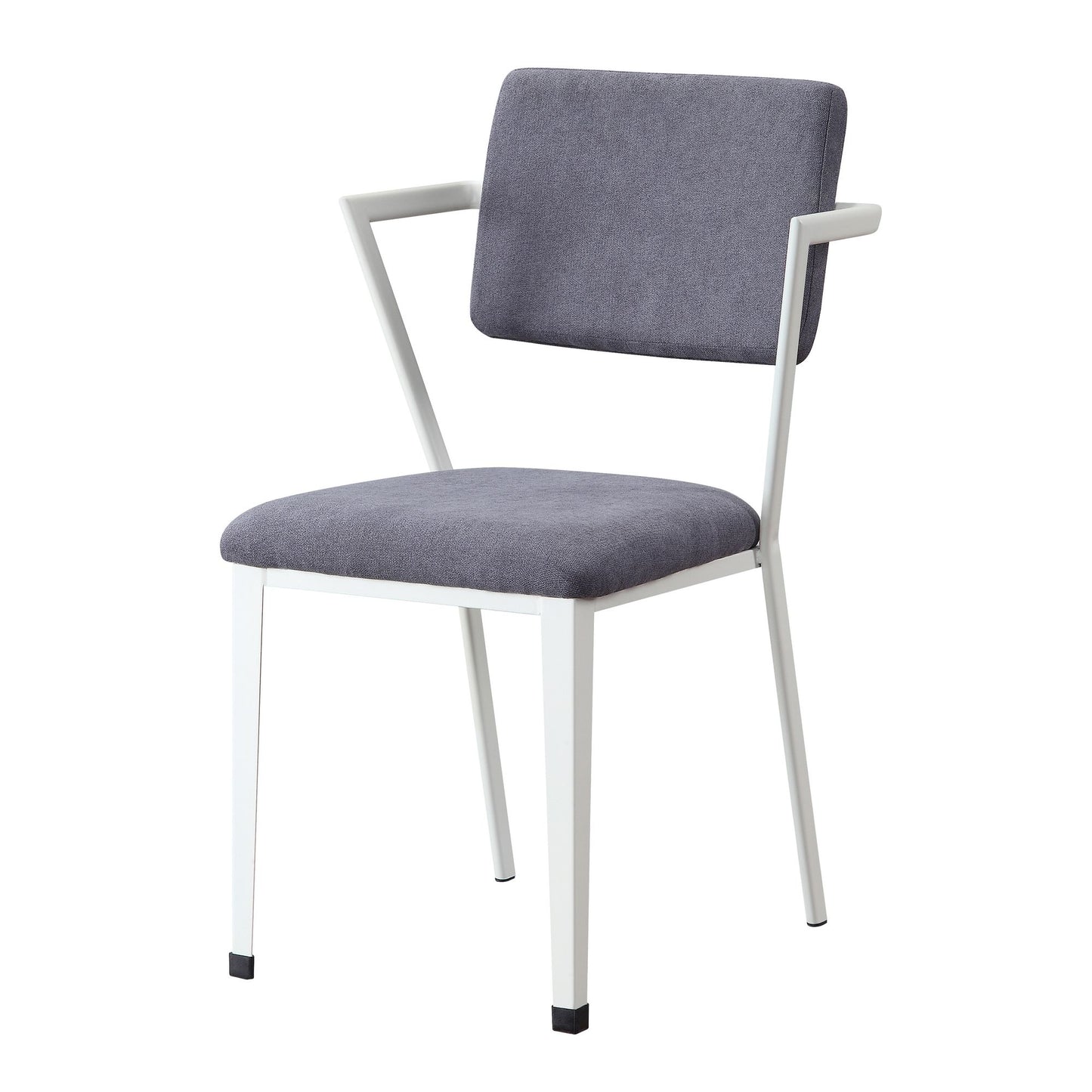 Grey and White Open Back Upholstered Office Chair image 1