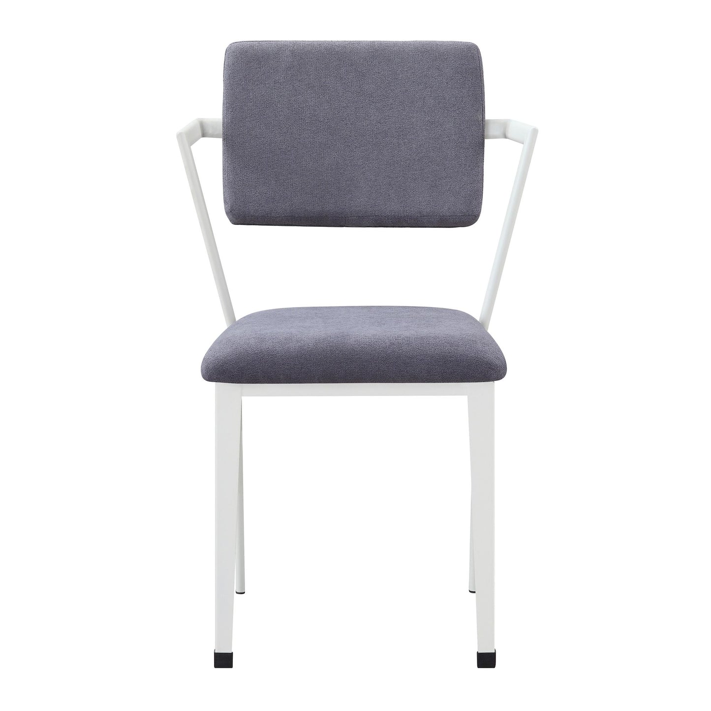 Grey and White Open Back Upholstered Office Chair image 2