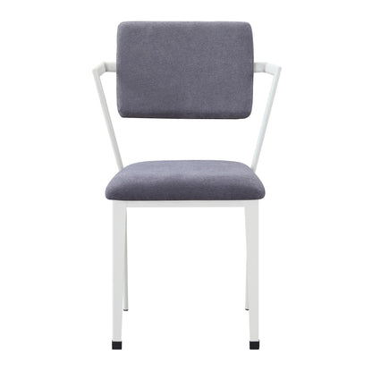 Grey and White Open Back Upholstered Office Chair image 2