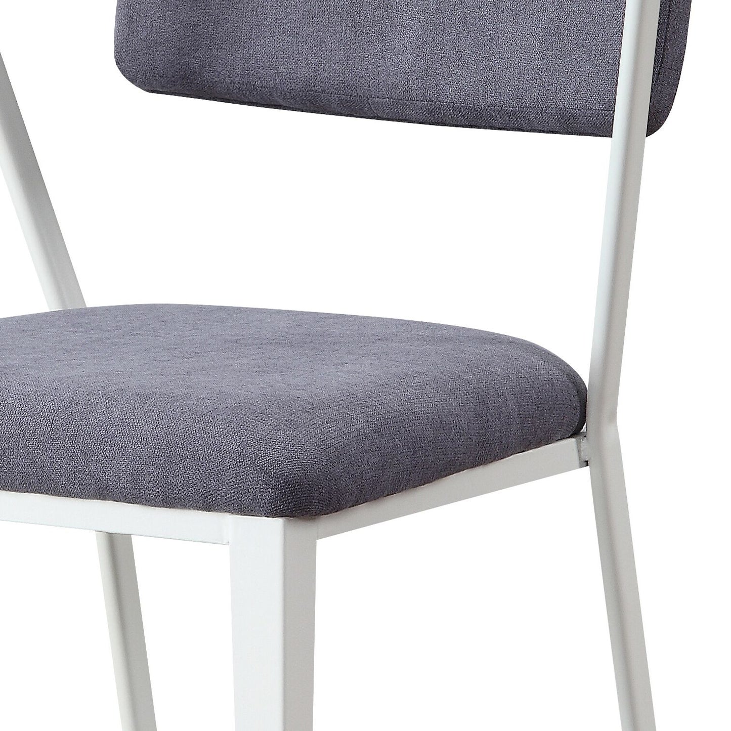 Grey and White Open Back Upholstered Office Chair image 5