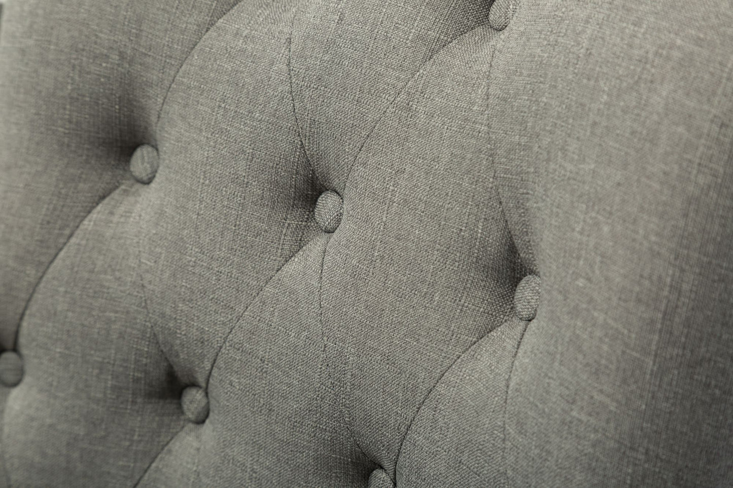 Grey Button Tufted Solid Wood Wingback Hostess Chairs with Nail Heads Set of 2 image 7
