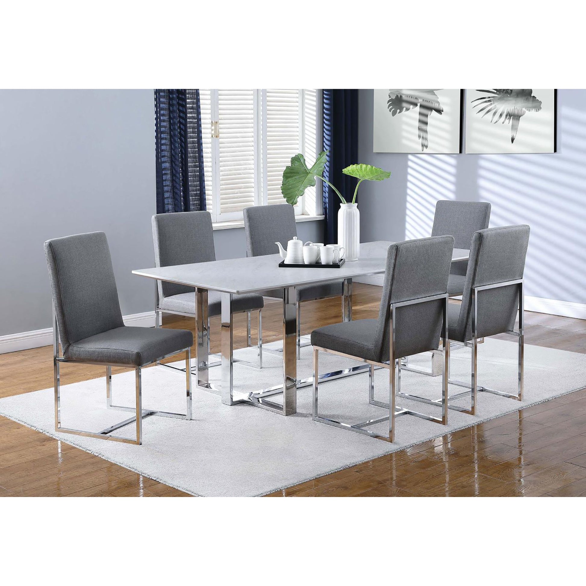 Grey Cube Base Dining Chair (Set of 2) image 10