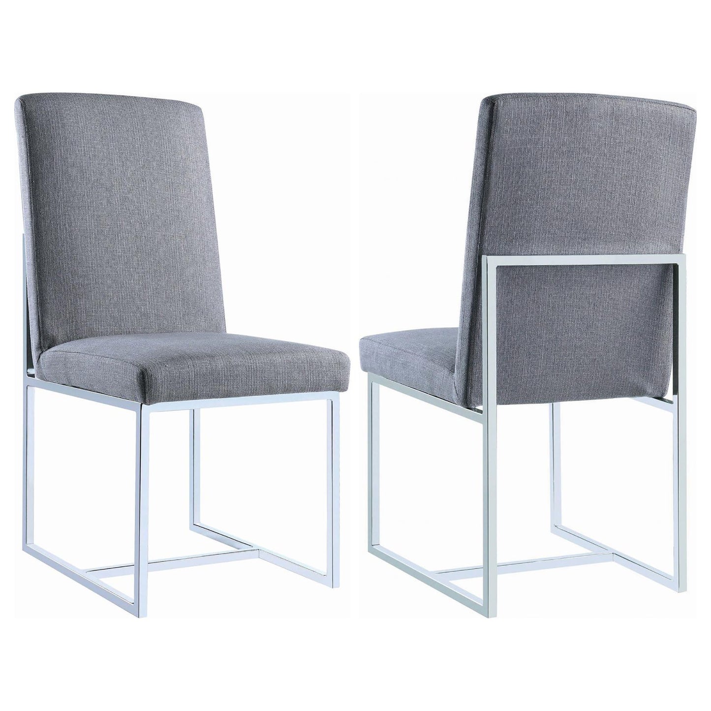 Grey Cube Base Dining Chair (Set of 2) image 2
