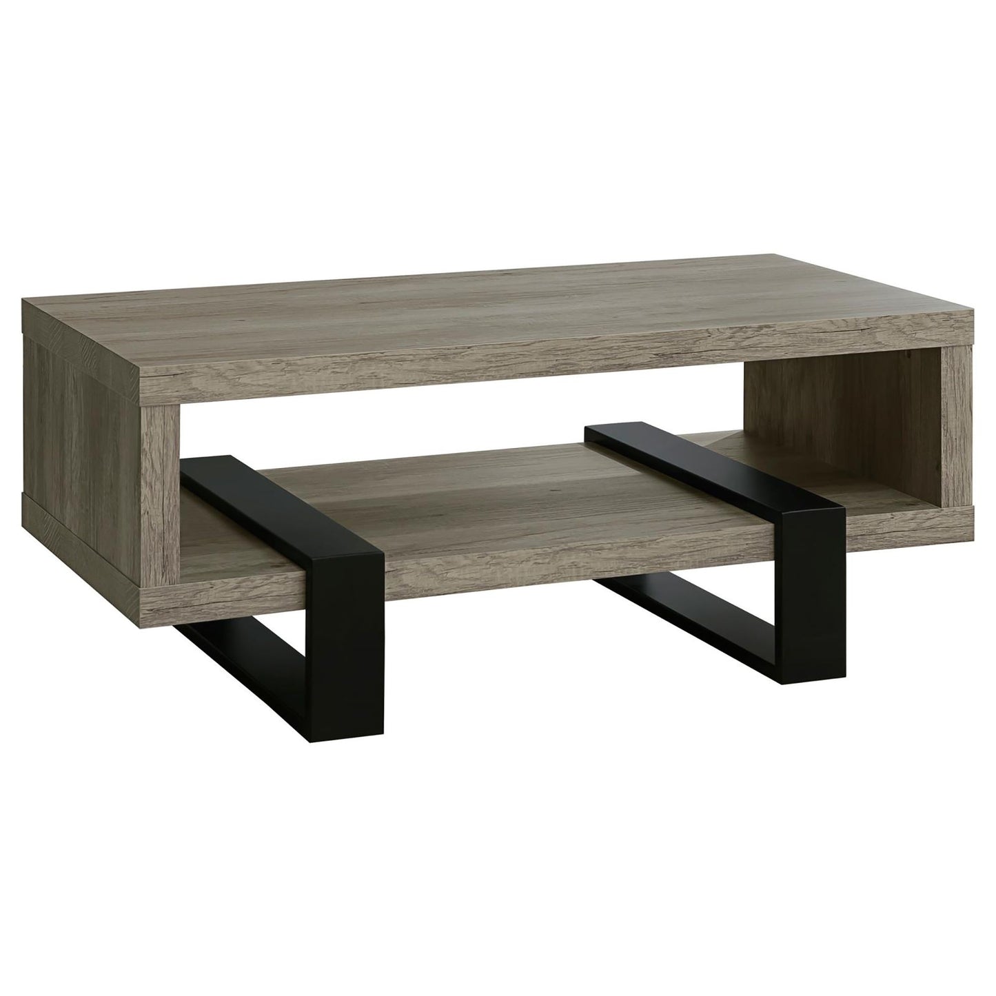 Grey Driftwood 1-shelf Coffee Table image 2