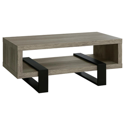 Grey Driftwood 1-shelf Coffee Table image 2