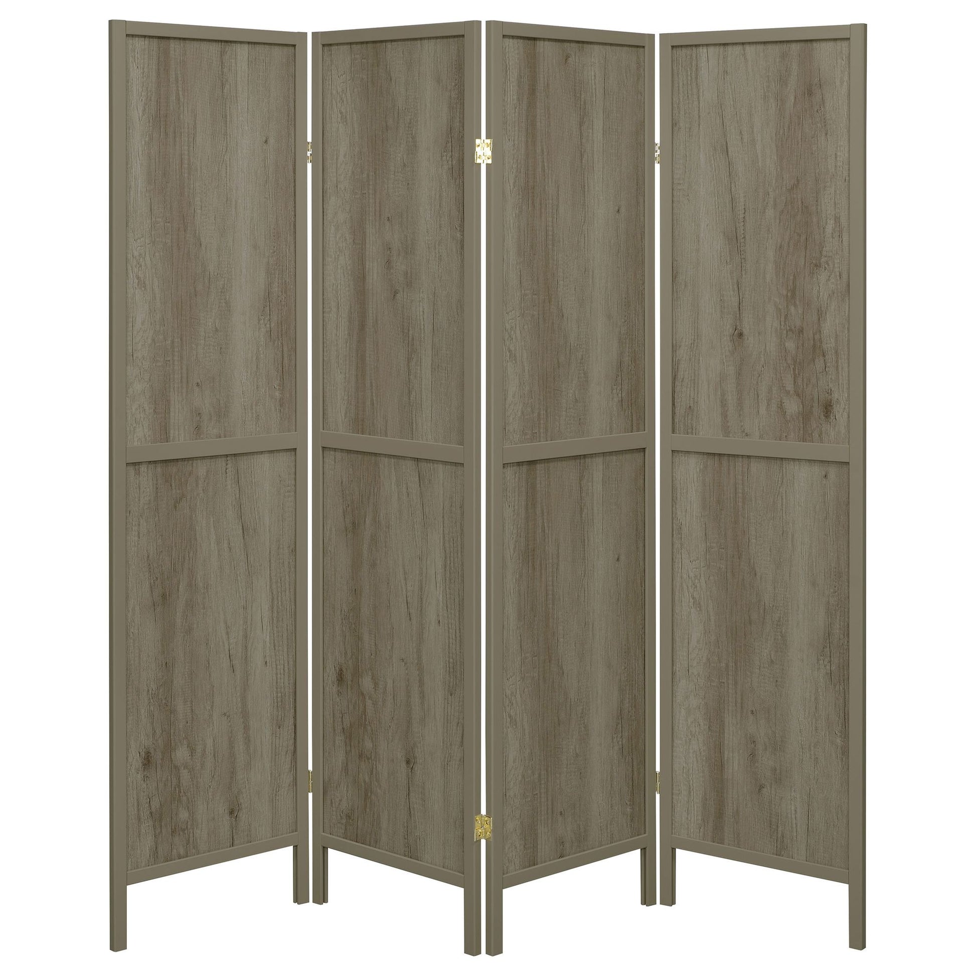 Grey Driftwood and Light Grey 4-Panel Folding Screen image 4