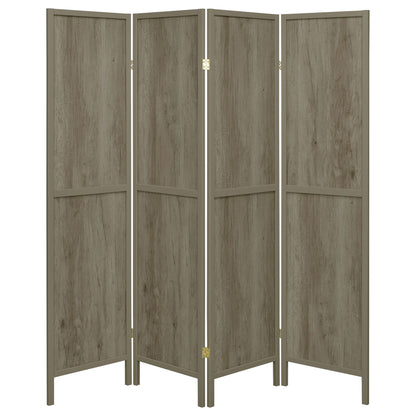 Grey Driftwood and Light Grey 4-Panel Folding Screen image 4
