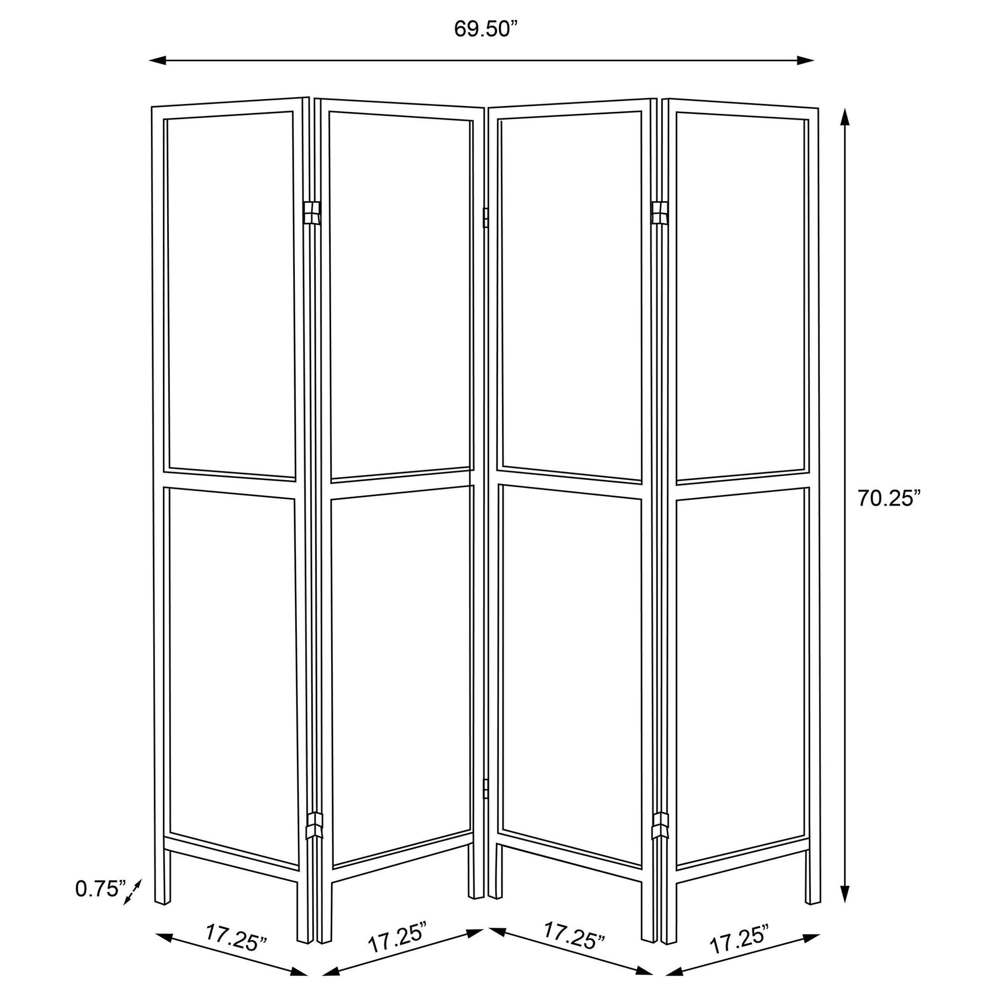 Grey Driftwood and Light Grey 4-Panel Folding Screen image 8