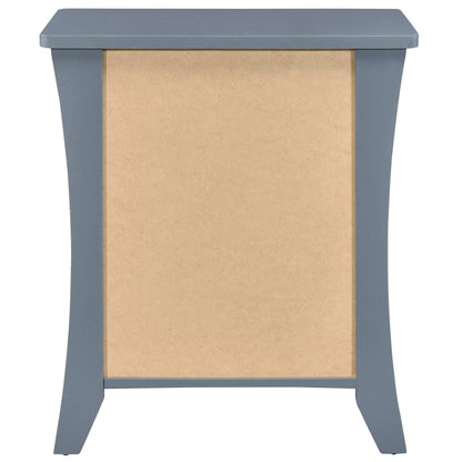 Grey Nightstand with 2 Drawers and Open Shelving image 5