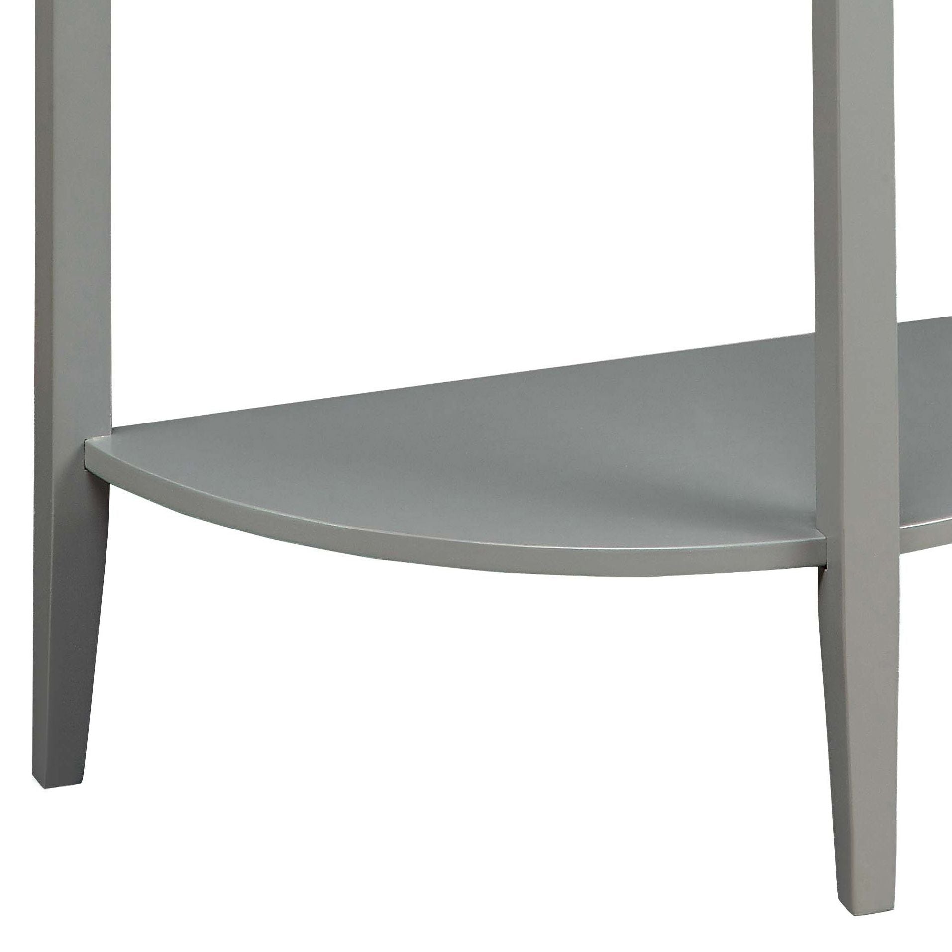 Grey Oak and Grey Half Moon Console Table with Bottom Shelf image 6