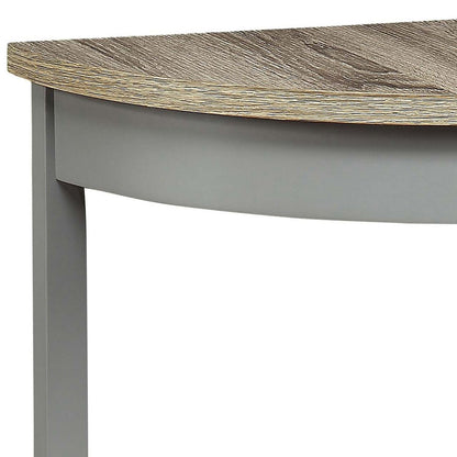 Grey Oak and Grey Half Moon Console Table with Bottom Shelf image 4