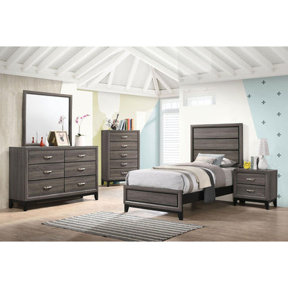 Grey Oak Twin Panel Bed image 6