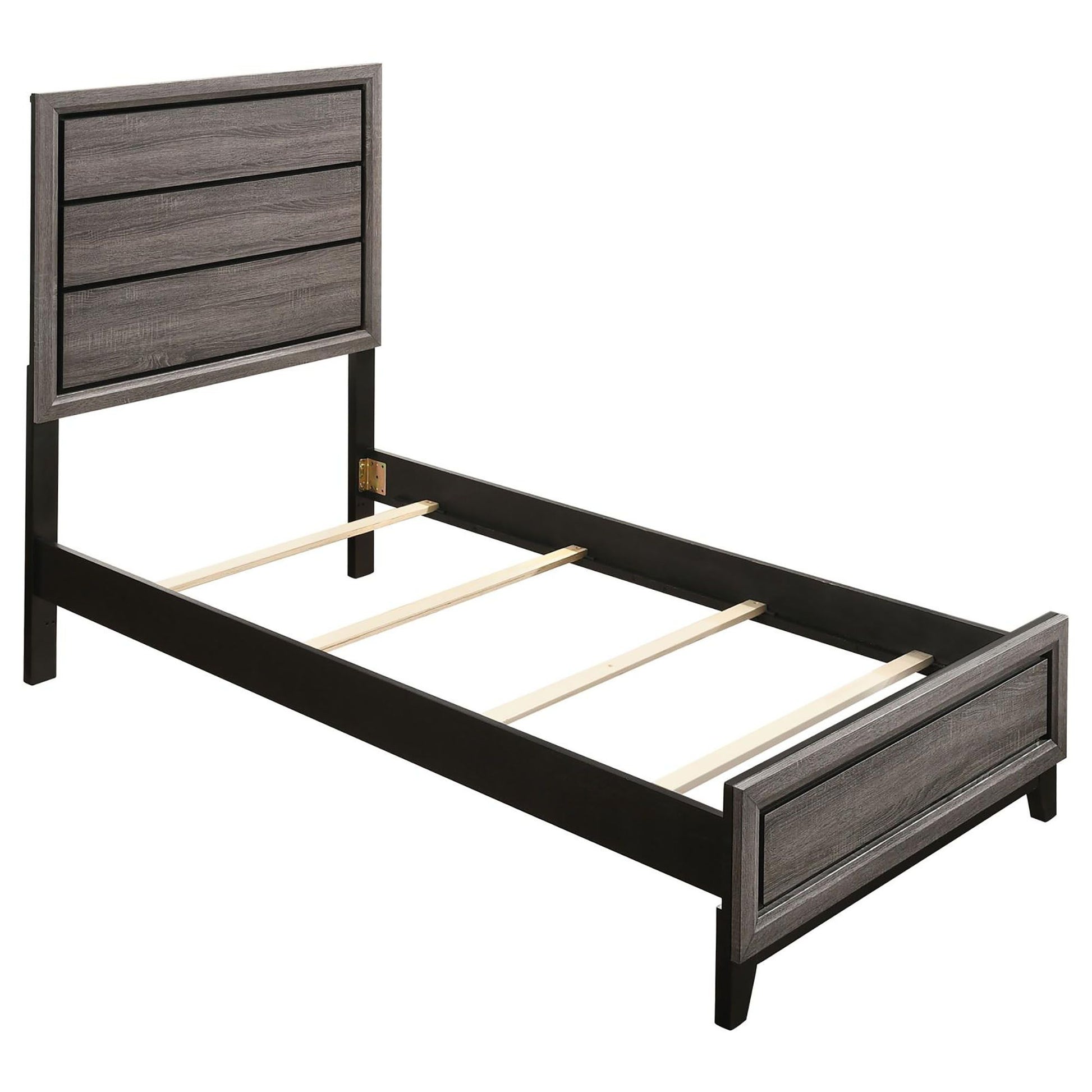 Grey Oak Twin Panel Bed image 3