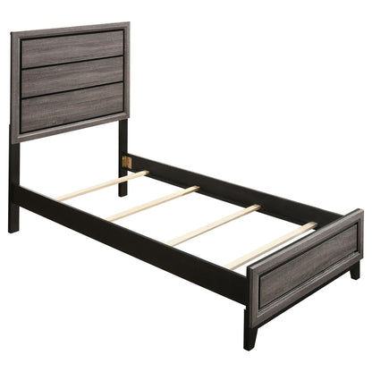 Grey Oak Twin Panel Bed image 3