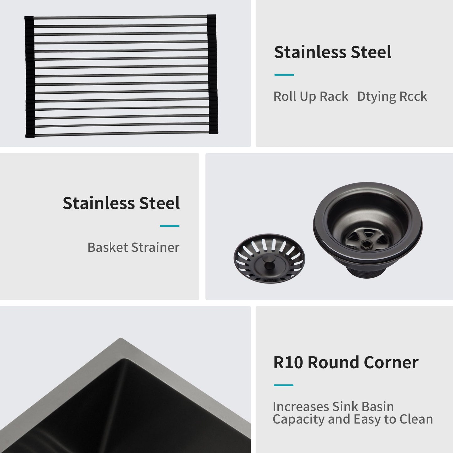 Gunmetal Black Double Bowl (60/40) Farmhouse Sink- 36" x 21" x 10"Stainless Steel Apron Front Kitchen Sink 16 Gauge with image 6