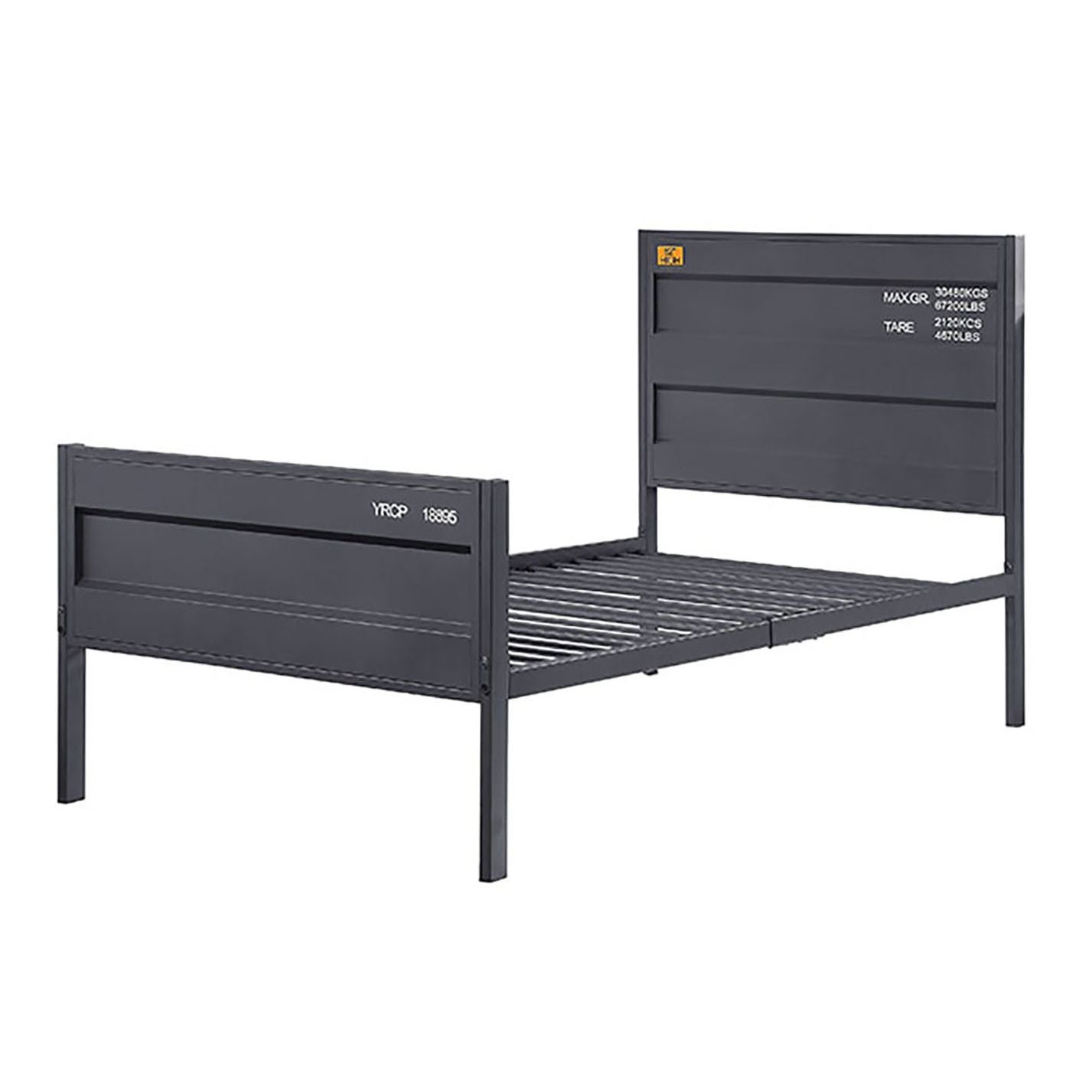 Gunmetal Twin Platform Bed image 2