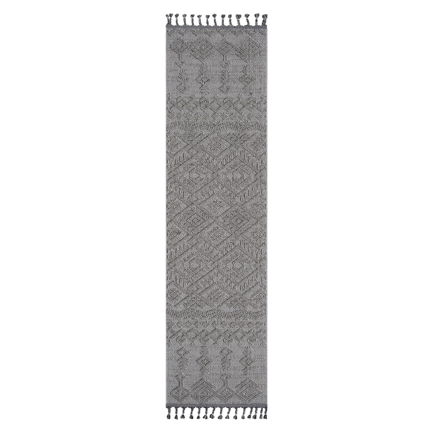 Guros Collection 2X8 White / White / Traditional Indoor / Outdoor Runner Rug image 1