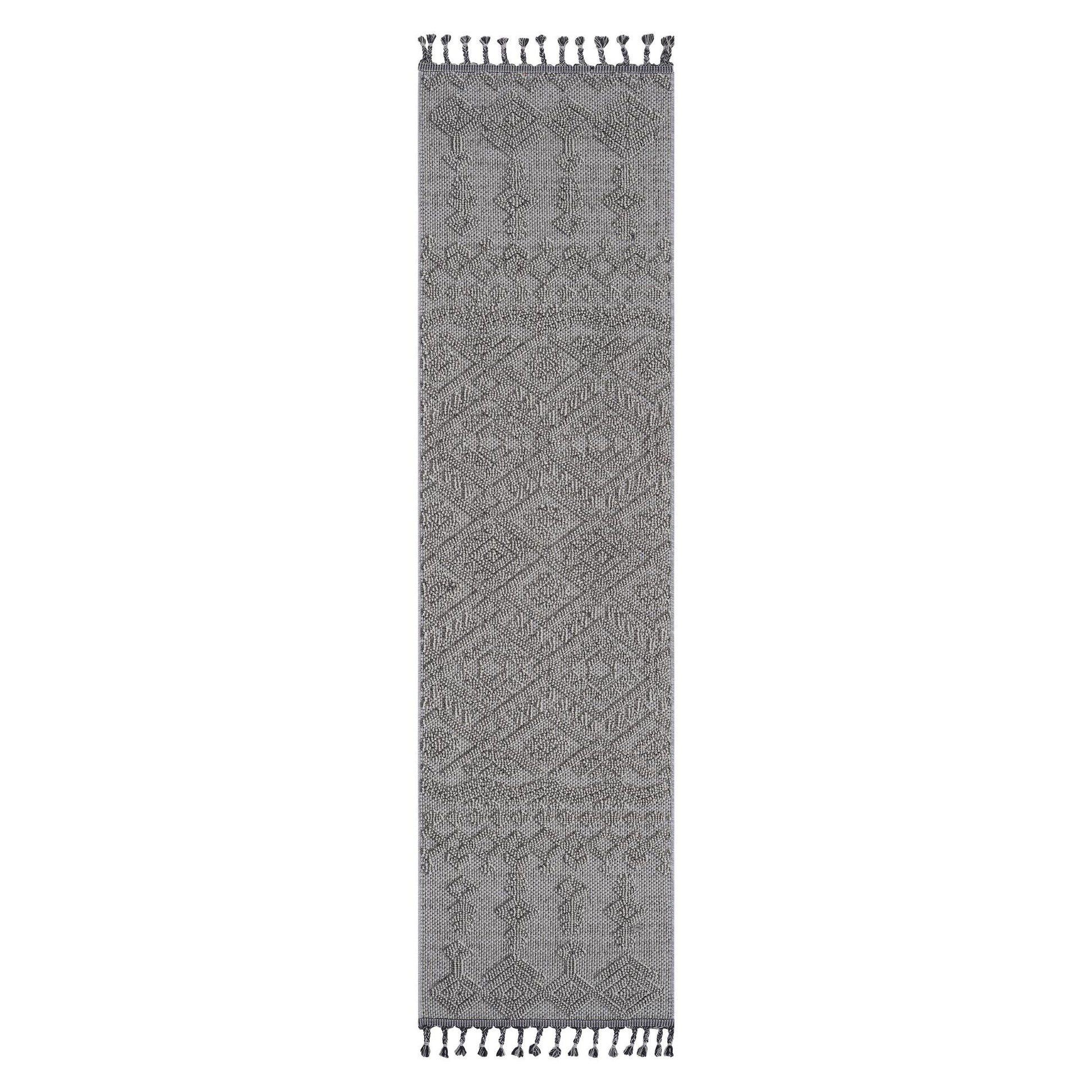 Guros Collection 2X8 White / White / Traditional Indoor / Outdoor Runner Rug image 1