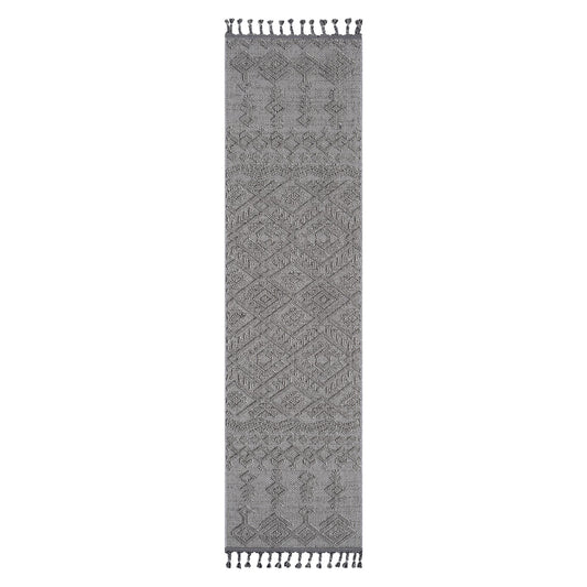 Guros Collection 2X8 White / White / Traditional Indoor / Outdoor Runner Rug image 1