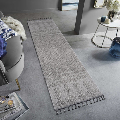Guros Collection 2X8 White / White / Traditional Indoor / Outdoor Runner Rug image 2