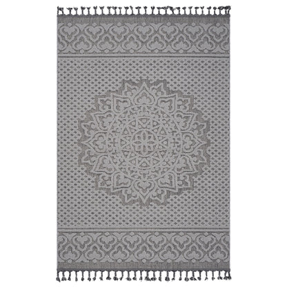 Guros Collection 4X6 Gray / White / Medallion Indoor / Outdoor Area Rug image 1