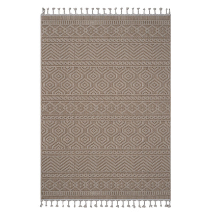 Guros Collection 4X6 Mocha / Geometric Indoor/ Outdoor Area Rug image 1