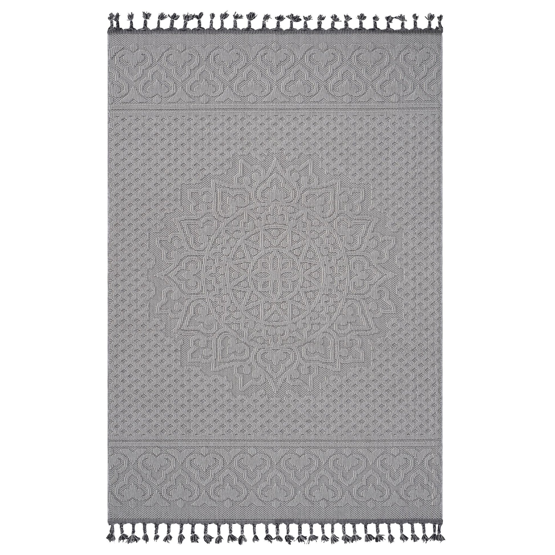 Guros Collection 4X6 White / Ivory / Medallion Indoor / Outdoor Area Rug image 1