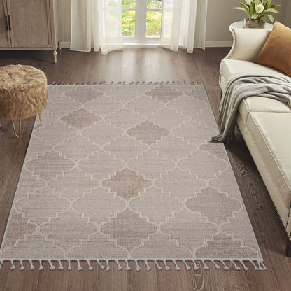 Guros Collection 5X7 Cream / Trellis Indoor / Outdoor Area Rug image 2