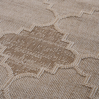 Guros Collection 5X7 Cream / Trellis Indoor / Outdoor Area Rug image 3