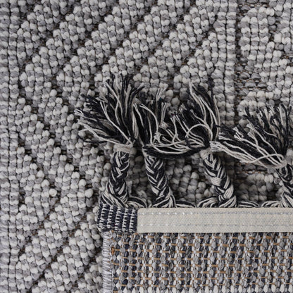 Guros Collection 5X7 Grey / White / Geometric Indoor / Outdoor Area Rug image 5