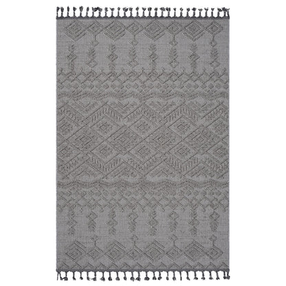 Guros Collection 5X7 White / White / Traditional Indoor / Outdoor Area Rug image 1