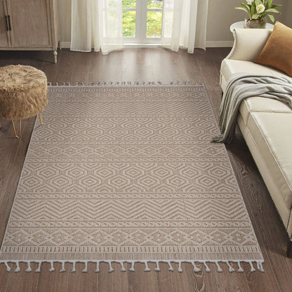 Guros Collection 6X9 Mocha / Geometric Indoor / Outdoor Area Rug image 2