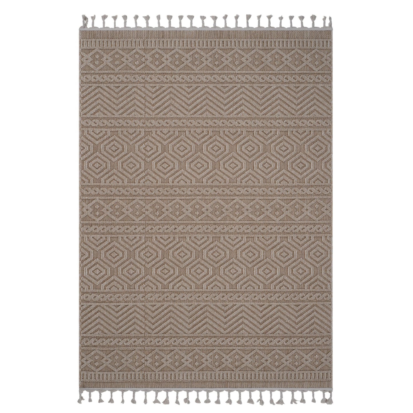 Guros Collection 6X9 Mocha / Geometric Indoor / Outdoor Area Rug image 1