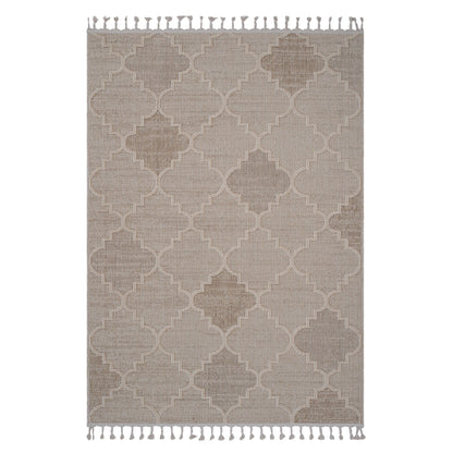 Guros Collection 8X10 Cream / Trellis Indoor / Outdoor Area Rug image 1