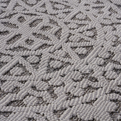 Guros Collection 8X10 Gray / White / Medallion Indoor / Outdoor Area Rug image 4