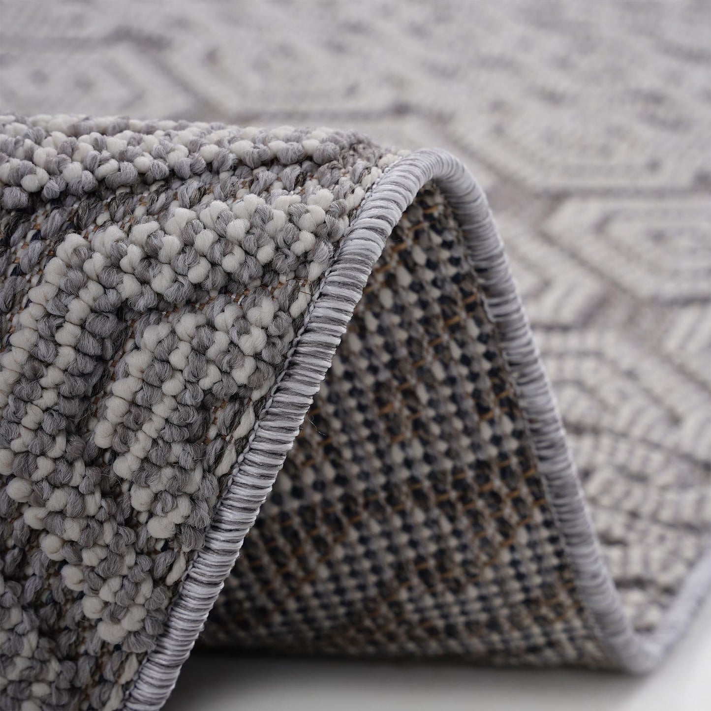 Guros Collection 8X10 Grey / White / Geometric Indoor / Outdoor Area Rug image 3