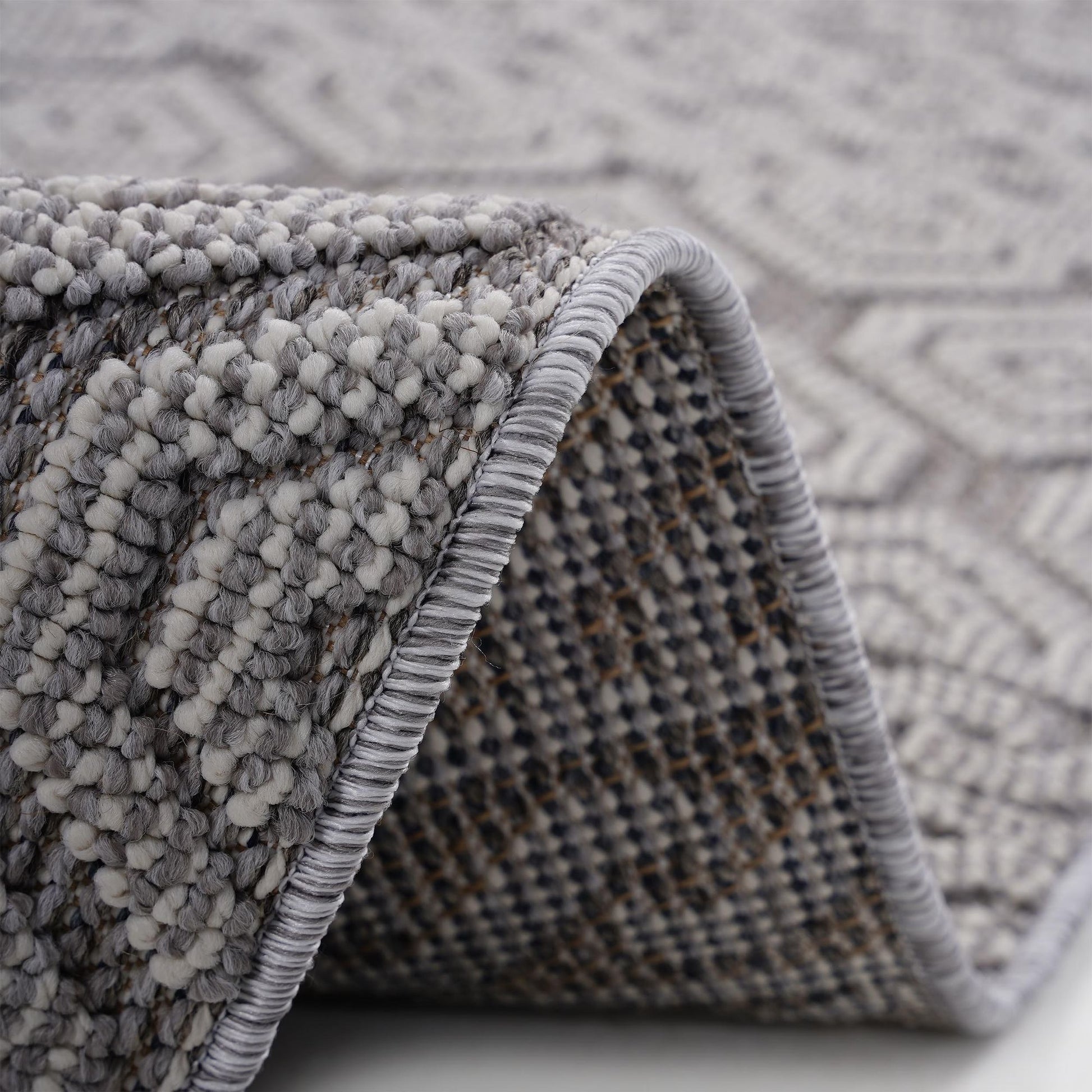 Guros Collection 8X10 Grey / White / Geometric Indoor / Outdoor Area Rug image 3