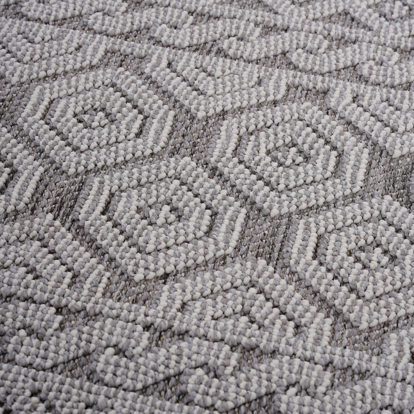 Guros Collection 8X10 Grey / White / Geometric Indoor / Outdoor Area Rug image 4