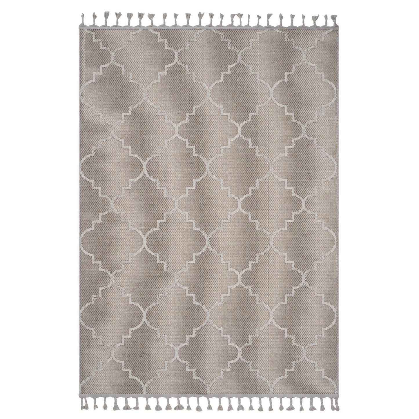 Guros Collection 8X10 Ivory / Trellis Indoor / Outdoor Area Rug image 1