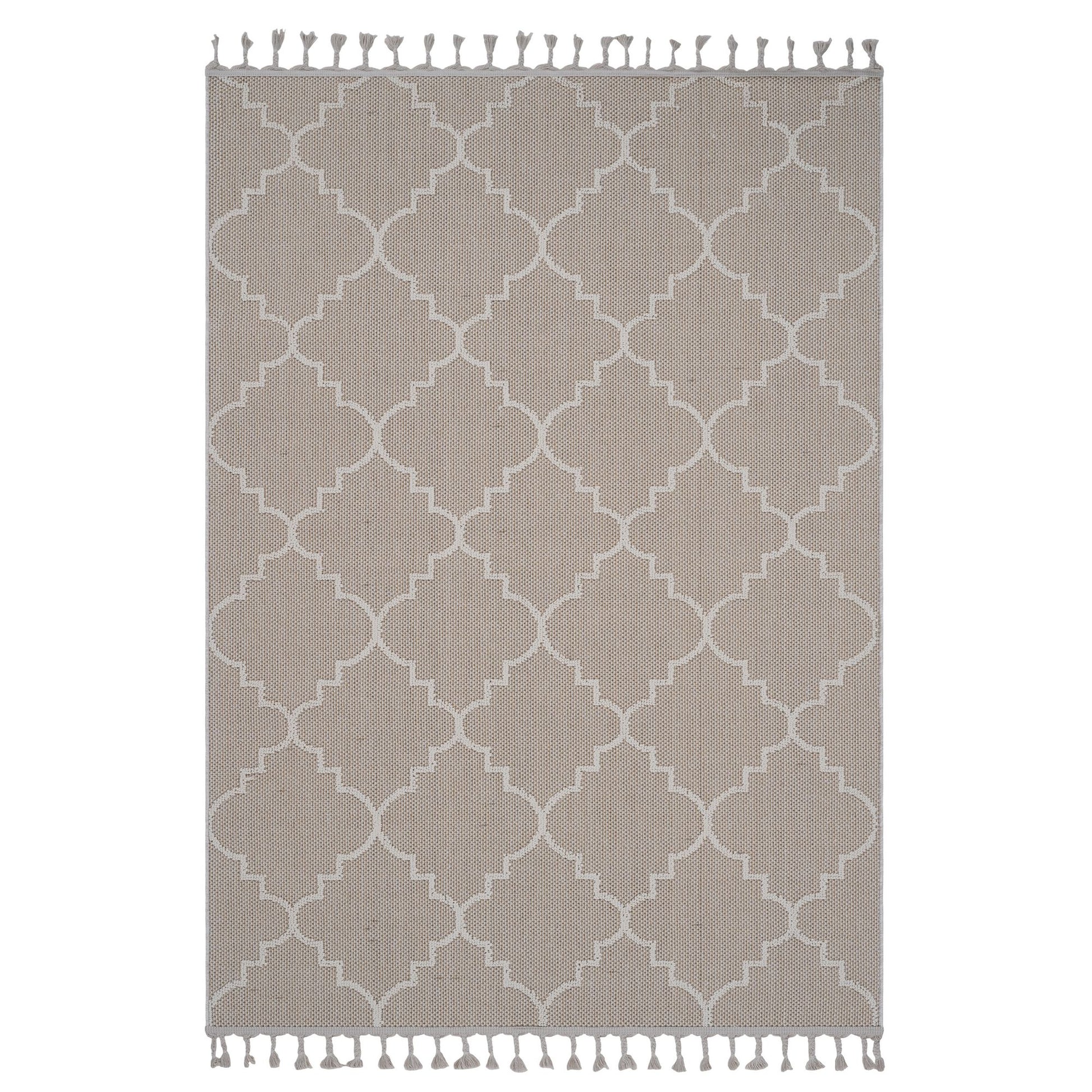 Guros Collection 8X10 Ivory / Trellis Indoor / Outdoor Area Rug image 1