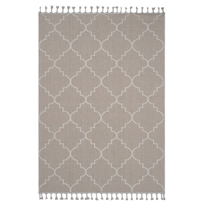 Guros Collection 8X10 Ivory / Trellis Indoor / Outdoor Area Rug image 1