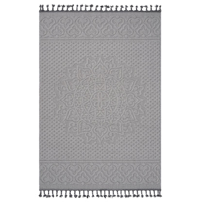 Guros Collection 8X10 White / Ivory / Medallion Indoor / Outdoor Area Rug image 1