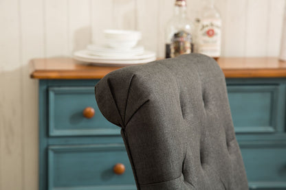 Habit Solid Wood Tufted Parsons Dining Chair, Set of 2, Charcoal image 6